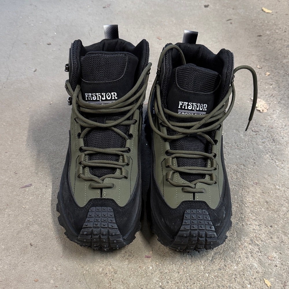 Hiking Boots - Olive Green and Black Rugged Men’s Outdoor Boots